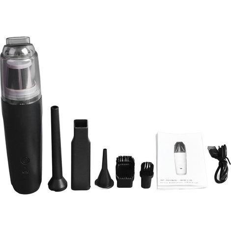 Aspirateur de voiture portable 2 en 1, aspiration puissante (10,1-15 kPa), batterie 1200 mAh, 5 embouts, sans fil, pour la maison (1/5)