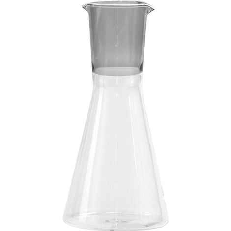 Zafferano Caraffa Bicolore Collezione Classy in Vetro Borosilicato Soffiato a Mano Grigio e Trasparente Design Geometrico ed Ergonomico Elegante (1/4)