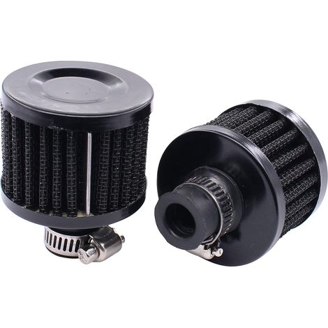 12mm Car Oil Air Filter Intake Vent Valve Cover Breather Fuel Crankcase Filters for Scooter ATV Dirt Pit Bike Motorcycle Black Pack of 2 (1/4)