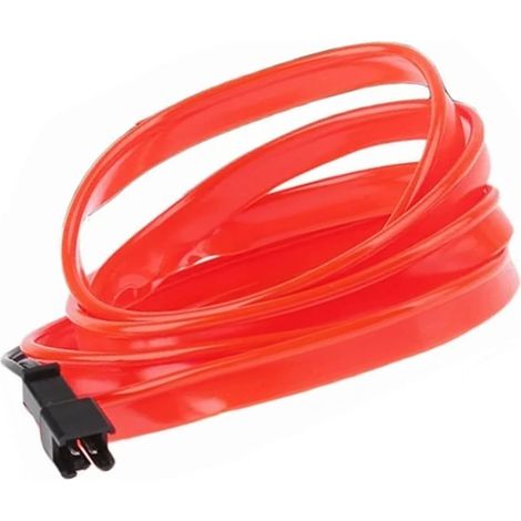 Bande LED intérieure de voiture de 3 m (10 pieds) flexible avec câble USB, ambiance néon rouge unique et originale. (1/5)