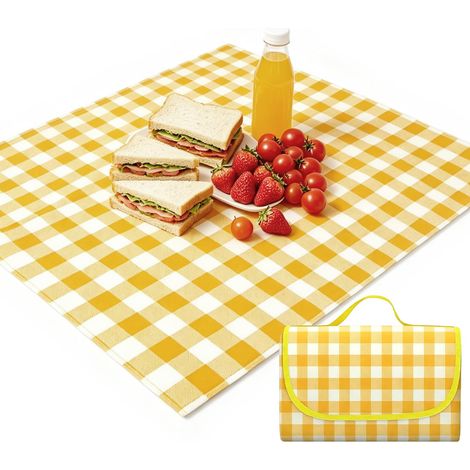 2M2M Couverture Pique Nique, Lmperméable Nappe Pique Nique, Tapis Pique Nique Pliable avec Poignée, pour la Randonnée Voyage Camping en Plein Air,Parc,Le Jardin, Le Plage, Le Camping (1/5)
