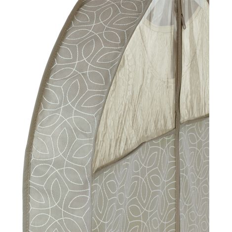 Housse à vêtements WENKO Balance 180 cm Taupe 2 pièces zip respirante rangement pour vêtements housse de protection vêtements sac à vêtements rangement robe de mariée housse longue robe sac à costumes (1/5)