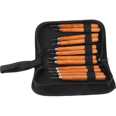 12-teiliges Holzschnitz-Handmeißel-Set mit hoher Härte, komplettes Werkzeugset für Gitarrenreparaturen inklusive 2 Wetzsteinen für Heimwerkerprojekte. (1/5)