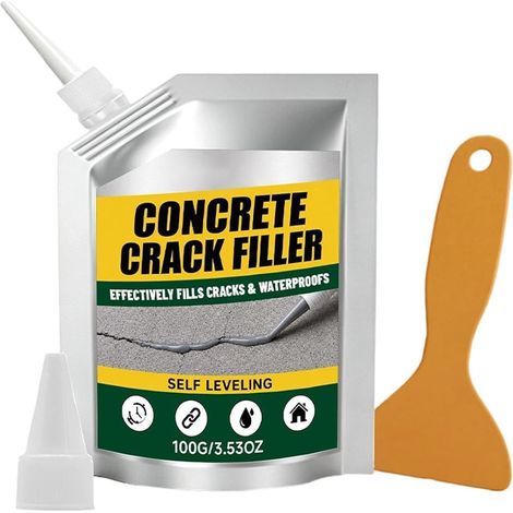 Mastic de rebouchage pour fissures dans le ciment 100g Mastic Colle Réparation De Fissures De Béton Pour Carrelage, Brique, Sous-Sol, Garage, Piscine, Terrasse, Mur, , Sol (1/5)