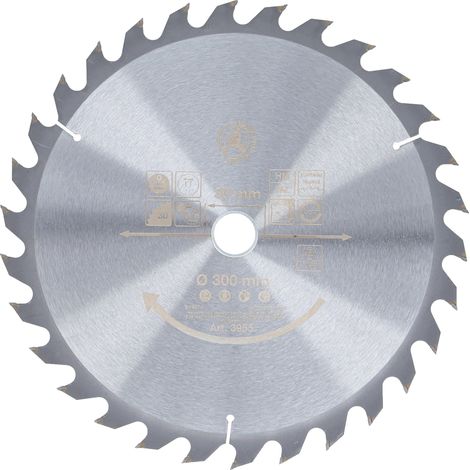 Diy 3955 Lame de scie circulaire en métal dur Ø 300 x 30 x 3,2 mm 30 dents (1/3)