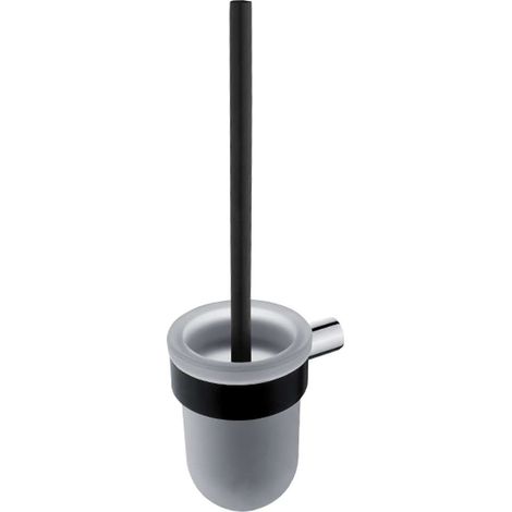 Nimco Nava - Escobilla de WC con soporte, mate negro/vidrio opalino NA 28094WN-b