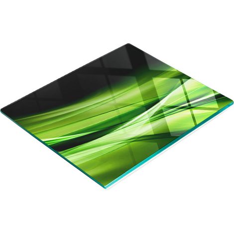 Vassoio decorativo in vetro per snack, con motivo onde verdi, 60x52 cm (1/5)