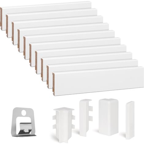 KGM Sockelleisten-Set weiß Massiv 16 x 58 x 2400 mm - 10 Stück