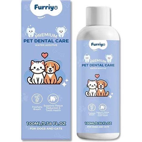 Furriyo Pet Mouthwash – Drinkable for cats and dogs, eliminates bad breath, cleans teeth, edible, safe and natural (1/5)