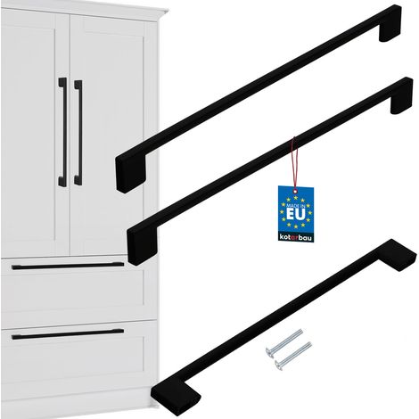 Maniglia per mobili da cucina KOTARBAU® Classica Moderna Oblunga Lunga Nero Opaco Interasse 358 MM 320 MM Set di 2