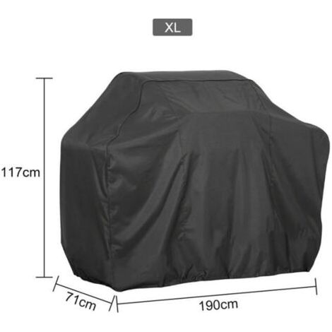 190x71x117cm - Schwarze Schutzhülle für Grill, wasserdicht, staubdicht, UV-beständig, für den Außenbereich. (1/5)