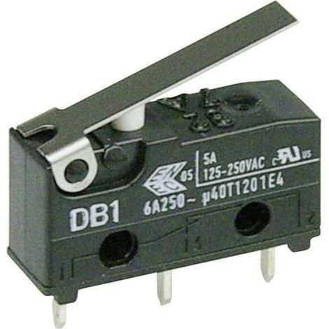 Microswitch DB1C-C1LB - 250 V AC 6 A - Bouton Poussoir À Levier Métallique Droit - 1 Pièce (1/2)