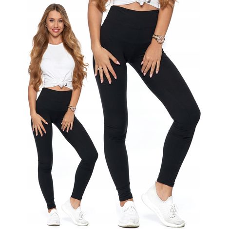 Leggings a vita alta con copertura Moraj L/XL neri (1/5)