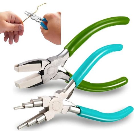 Set di 2 pinze per gioielli, set di 6 pinze in nylon per la creazione di ciondoli, strumento per gioielli, flessibile e facile da usare. (1/5)