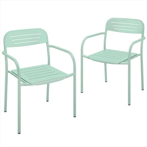 Banc de salle à manger Lot de 2 chaises de jardin empilables (1/5)
