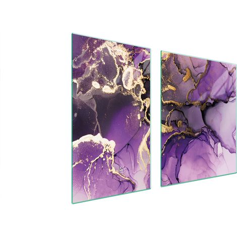 ASSIETTE EN VERRE et PLANCHE À DÉCOUPER 100x52 VIOLET (1/5)