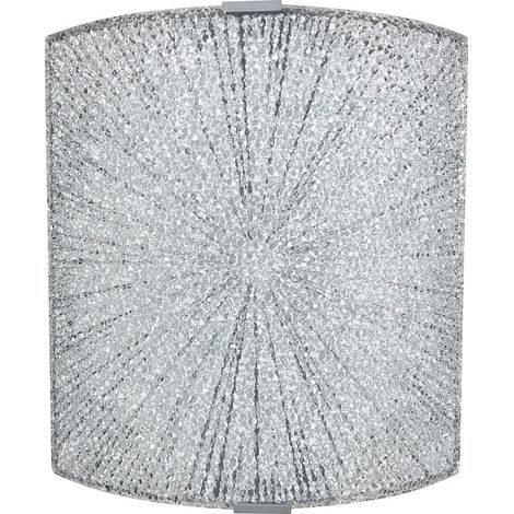 Applique 1xE27 Finali Cromo Vetro Lastra Diamantino Decoro Tagli E-Energy Mina (1/2)