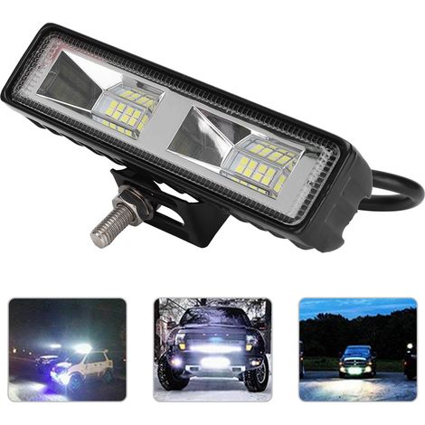 Phares antibrouillard de conduite ultra-lumineux à 16 LED blanches de 48 W pour camions, voitures et motos (modification) (1/5)