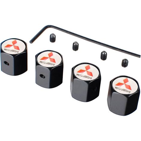 (B Noir) Bouchon de valve antivol pour roue de voiture extérieure compatible avec ASX, Ralliart, Outlander, Lancer, Pajero, Eclipse, Galant - Accessoires (1/5)