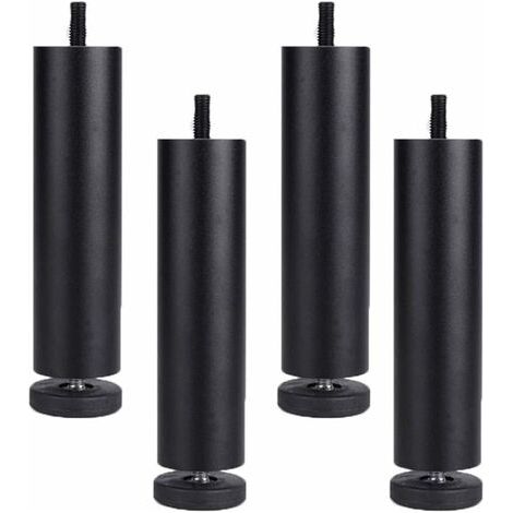 4 Stück Möbelfüße Verstellbare Tischbeine Aluminiumlegierung Möbelbeine für Bett Sofa Schrank Schwarz - 18cm (1/5)