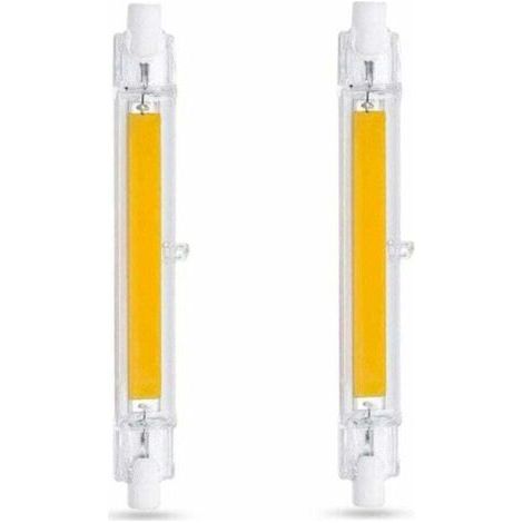 Ampoule LED R7S, 118 mm, 10 W, blanc froid 6 000 K, 1 000 lm, R7S J118 80 W, équivalent halogène 100 W, intensité variable, ampoule LED COB mince R7S 118 mm pour applique murale/lampadaire, lot de 2 (1/4)