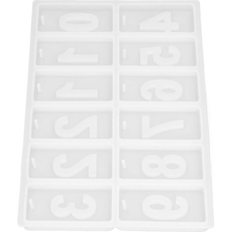 Kuchen- und Gebäckform, Silikonform mit Spiegel für selbstgemachte Kalenderetiketten mit Monaten und Zahlen, Kristallharz, Schmuck, Accessoires, Zahlen 60-739 (1/5)