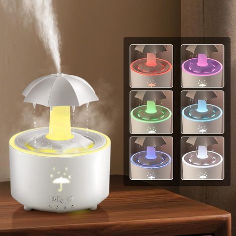 CCYKXA Luftbefeuchter, Schlafzimmer-Luftbefeuchter mit Fernbedienung und automatischer Abschaltung, 7-farbiger LED-Aromatherapie-Diffusor für Schlafzimmer und Wohnzimmer (1/4)