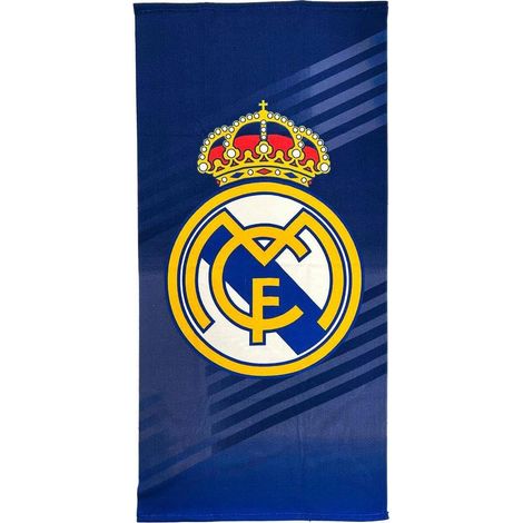 Real Madrid Serviette Officielle avec Motif Exclusif, Blason et Couleurs du Club, Idéale pour la Plage, la Piscine, la Salle de Bain ou Le Sport, Accessoire Pratique (1/4)