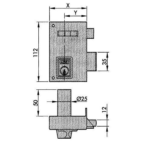 Un outil forgé 03010059 serrure et pêne dormant pour portes