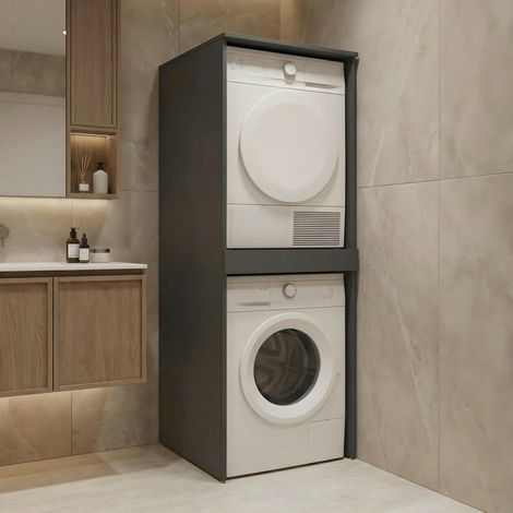 Meuble machine à laver et sèche-linge anthracite NIX (1/4)