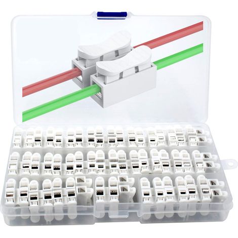 CH2 Domino Electricite Cosse Automatique Électrique Ressort Connecteur Rapide-55 Pcs (1/5)