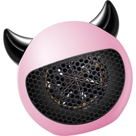 Mini chauffage rapide chaleur constante forme diable mignon compact portable électrique radiateur d'appoint rose prise CN 220V (1/5)