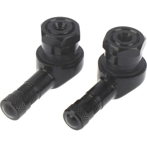 2 pcs 90 Degrés Tige De Valve Pneu Moto Universelle en Aluminium Roues Tire Tiges Caps(noir)-Cordon (1/5)