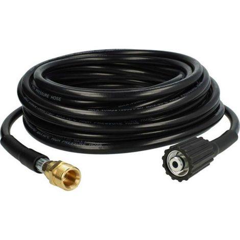 Tuyau de rallonge 15 m compatible avec Kärcher K 7.20 MD T 300 (inactif) nettoyeur haute pression avec connexion M22 x 1,5, noir (1/3)