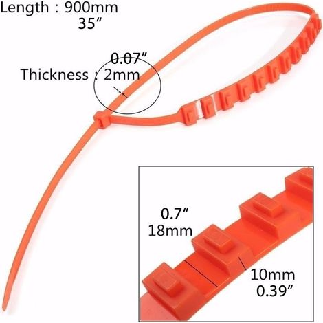 Lot de 10 chaînes à neige en nylon antidérapantes d'urgence pour la boue et la neige, chaînes de survie pour pneus de voiture, camion, SUV, conduite hivernale (1/5)