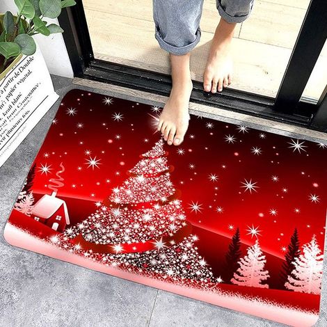Tapis de Sol de Noël, Tapis D'intérieur Tapis Porte Antidérapant, Motif de Noël de Décor à la Maison D'intérieur de Tapis de Paillasson de Noël, Tapis de Bain 5080cm(B) (1/5)