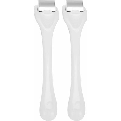2 pièces Rouleau de Massage Facial en Pierre Glacée pour Réduire les Puffiness et Apaiser la Peau - Blanc Lait (1/5)