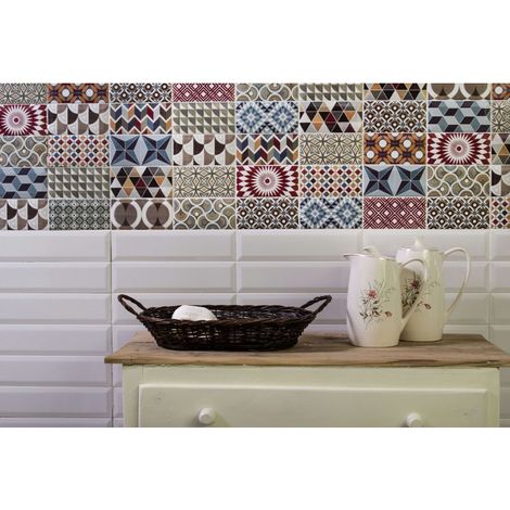 Aelle - Carrelage mur métro patchwork coloré 7,5x15 cm METRO PATCHWORK - Vendu par boîte de 0,50 m² (1/5)