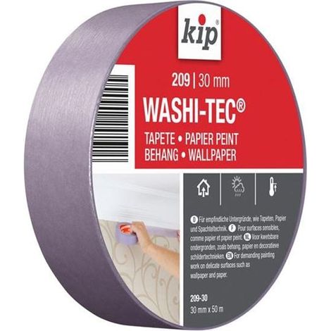 KIP 209 Premium Low Tack Washi-Tec Masking Tape – 30mm x 50m for Wallpaper and Surface Masking (1/5)
