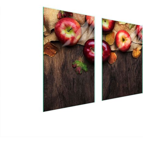 PIASTRA PROTETTIVA IN VETRO PER CUCINA 65x52 MELE (1/5)