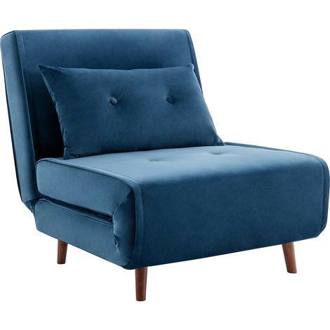 Poltrona letto in Velluto Blu notte - URIBIA