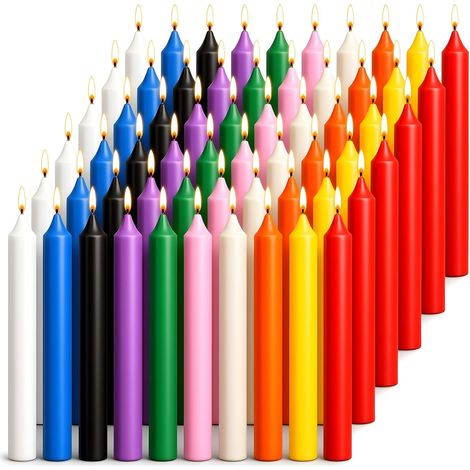 Lot de 100 petites bougies multicolores, 1,27 x 10 cm, bougies de table de (1/5)