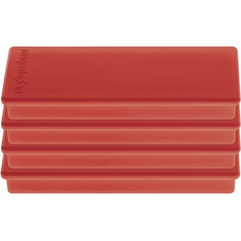 Magnetoplan Rechteckmagnet auf Blisterkarte, 4 Stück, rot 4 Stk