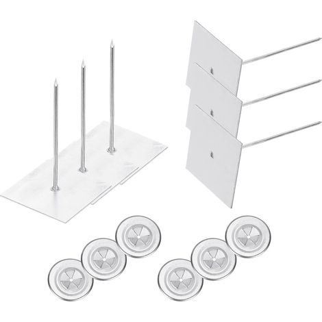 70mm Self Adhesive Insulation Pins, 50 Sets 2 Inch Aluminum Lock Washers for Wall, Floor and Ceiling Insulation Panels (1/5)