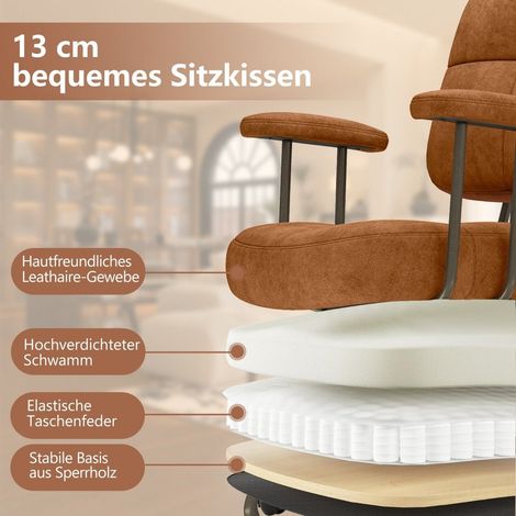 Sedia da ufficio ergonomica con braccioli e ruote regolabile (1/5)
