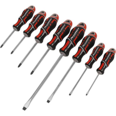 Sealey AK4322 Premier GripMAX® Screwdriver Set 8pc - Red