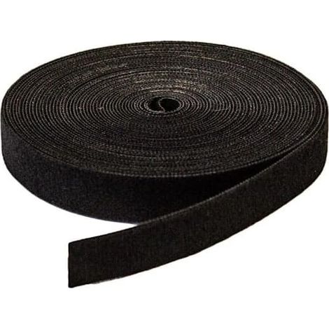 Velcro auto-adhésif pour la gestion des câbles 10 m / 2 cm Noir (1/5)