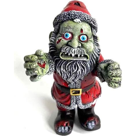 Statue de gnome en résine pour jardin, décoration de Noël avec le Père Noël, décoration d'Halloween (1/4)