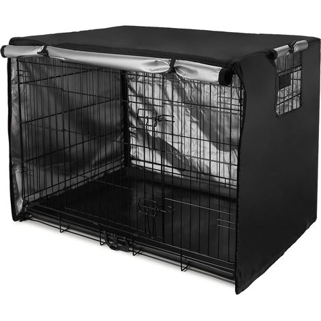 Housse de Cage pour Chien, Imperméable, Ddurable et Légère, 420D Polyester, Protection Intérieure et Extérieure de la Cage pour Chien Noir