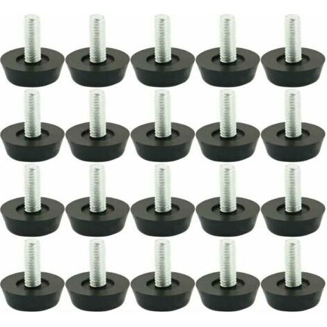 20pcs Pieds de Nivellement Meuble Réglable Pied Réglable Patin de Meuble Jambe Pied de Table Chaise Base Protection Plancher Vis Glisse 18mm x M6 x 20mm